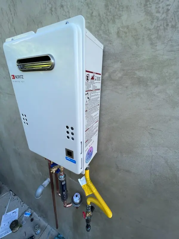 Tankless water heater installation for Hardage Farm homes